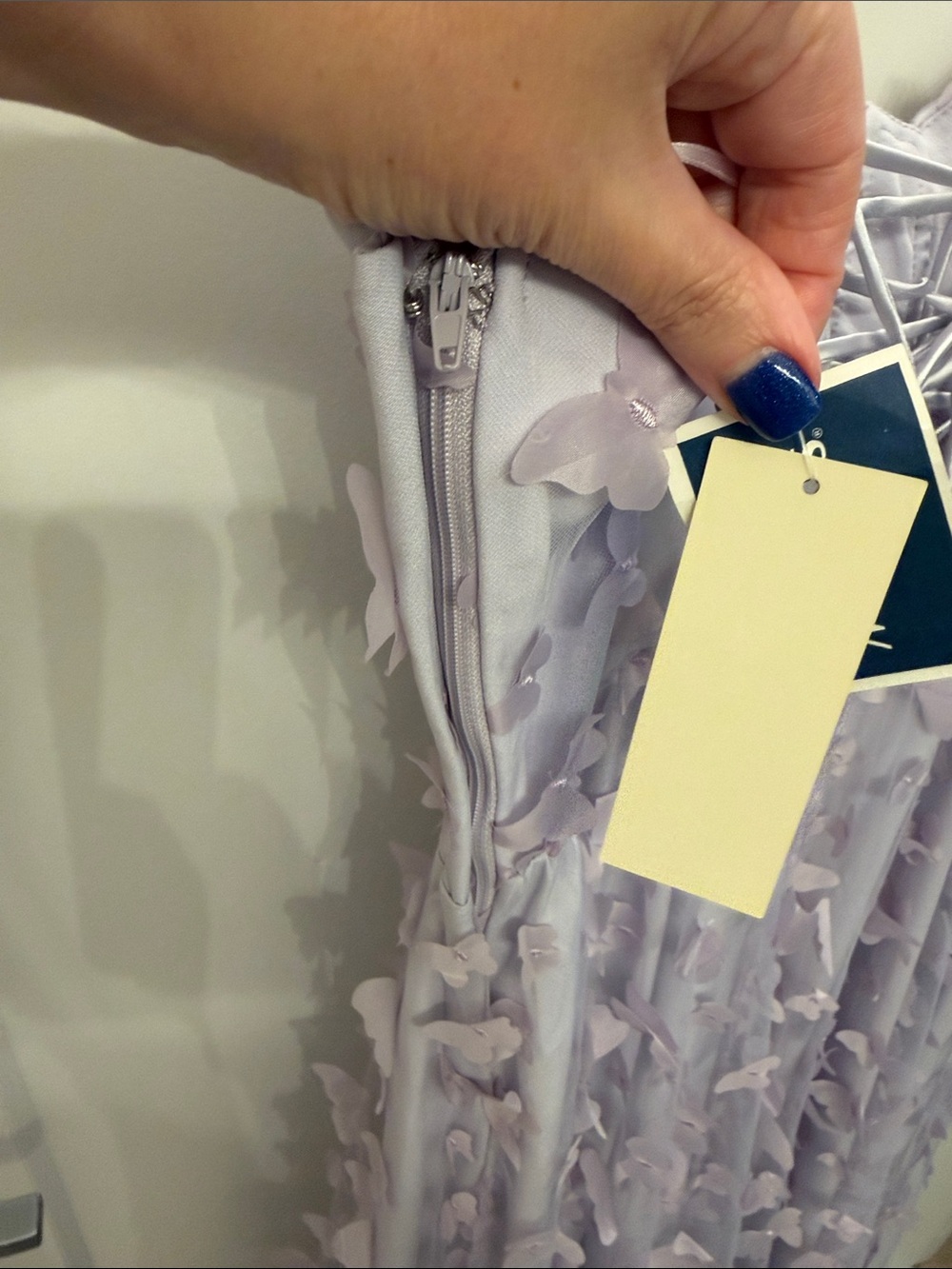 NWT-Thirty Thirty Women's Lavender Butterfly Appliqué Midi Dress (not underwire) - Picture 10 of 11
